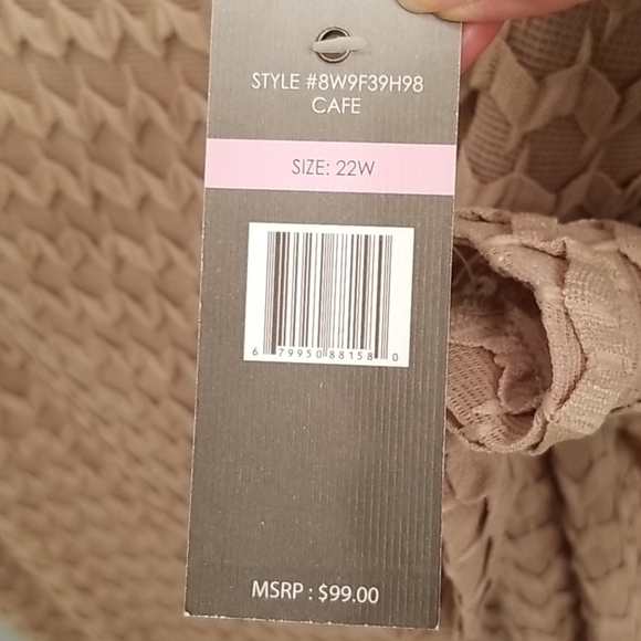 Sharagano NWT Cafe Colored Dress in Size 22W - Picture 5 of 11